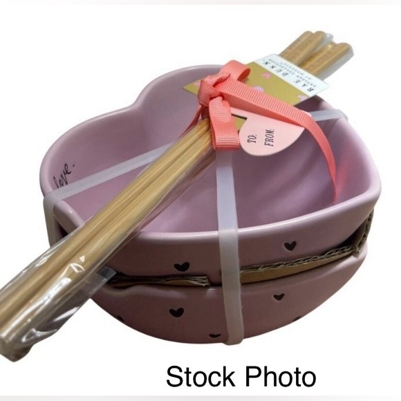 Rae Dunn Heart Bowl Set with Chopsticks • NWT - Picture 15 of 15